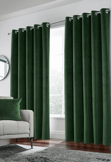 Hampton (Blackout) Eyelet, Green - Ready Made Curtains